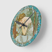 Acrylic Wall Clock Art Nouveau Alphonse Mucha 22 ラウンド壁時計 (傾斜)