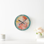 Acrylic Wall Clock Art Nouveau Alphonse Mucha 27 ラウンド壁時計 (ホーム)