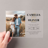 ACRYLIC Weddingが写真QrコードRSVPを招待 アクリル招待状 (インサイチュ (ポータブル))