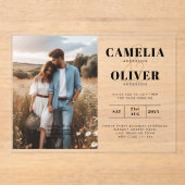 ACRYLIC Weddingが写真QrコードRSVPを招待 アクリル招待状 (正面)