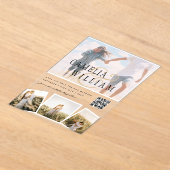 ACRYLIC Weddingが写真QrコードRSVPを招待 アクリル招待状 (レイダウン)