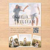 ACRYLIC Weddingが写真QrコードRSVPを招待 アクリル招待状 (正面)