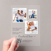 ACRYLIC Weddingが写真QrコードRSVPを招待 アクリル招待状 (インサイチュ (ポータブル))