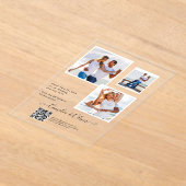 ACRYLIC Weddingが写真QrコードRSVPを招待 アクリル招待状 (レイダウン)