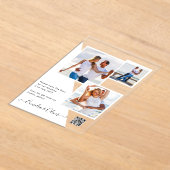 ACRYLIC Weddingが写真QrコードRSVPを招待 アクリル招待状 (レイダウン)
