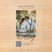 ACRYLIC Weddingが写真QrコードRSVPを招待 アクリル招待状 (正面)