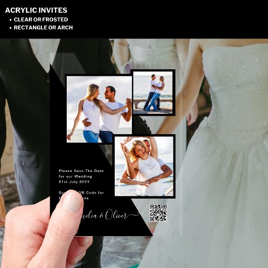ACRYLIC Weddingが写真QrコードRSVPを招待 アクリル招待状