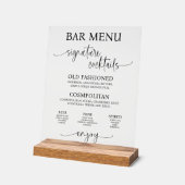 Acrylic Wedding Bar Menu Sign アクリルサイン (傾斜)