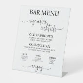 Acrylic Wedding Bar Menu Sign 台座サイン (正面)