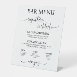 Acrylic Wedding Bar Menu Sign 台座サイン