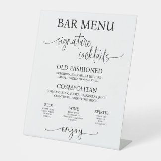 Acrylic Wedding Bar Menu Sign 台座サイン