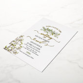 Acrylic Wedding Greenery And Flowers Invitation 箔招待状 (回転した状態)