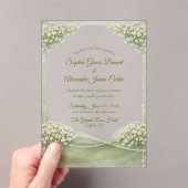 Acrylic Wedding Invitation Elegant Soft Green アクリル招待状 (インサイチュ (ポータブル))