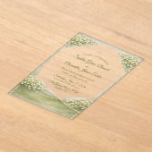 Acrylic Wedding Invitation Elegant Soft Green アクリル招待状 (レイダウン)