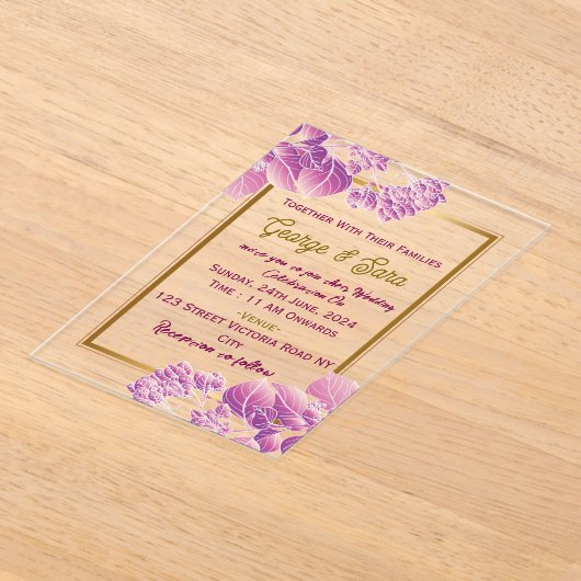 Acrylic Wedding Invitations  アクリル招待状 (レイダウン)