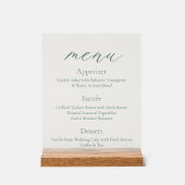 Acrylic Wedding Menu Sign with Wooden Base アクリルサイン (正面)