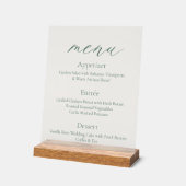 Acrylic Wedding Menu Sign with Wooden Base アクリルサイン (傾斜)