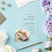 Acrylic wedding ring floral wedding  アクリル招待状 (インサイチュ (ウェディング))