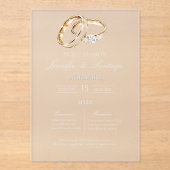 Acrylic wedding ring spanish アクリル招待状 (正面)