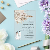 acrylic wedding with bride and groom  アクリル招待状 (インサイチュ (ウェディング))