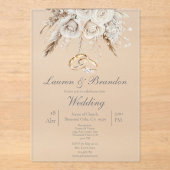 Acrylic White floral Wedding invitation アクリル招待状 (正面)