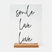 Acrylschild Smile, Live, Laugh – Stilvolle Inspira アクリルサイン (正面)