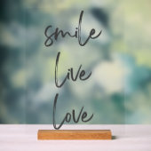 Acrylschild Smile, Live, Laugh – Stilvolle Inspira アクリルサイン (ニュートラル)