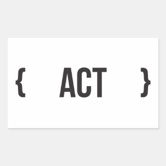 Act – 角括弧 – 白黒 長方形シール