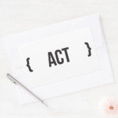 Act – 角括弧 – 白黒 長方形シール (封筒)