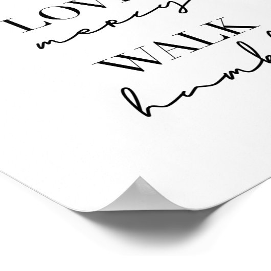 Act Justly Love Mercy Walk Humbly ポスター (角)