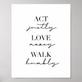 Act Justly Love Mercy Walk Humbly ポスター (正面)