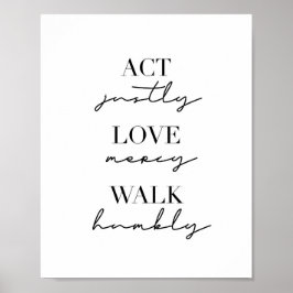 Act Justly Love Mercy Walk Humbly ポスター