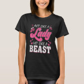 Act Like A Lady Hit Like A Beast  Boxing Gloves Bo Tシャツ (正面)