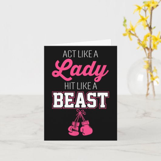 Act Like A Lady Hit Like A Boss Boxing  カード (黄色い花)