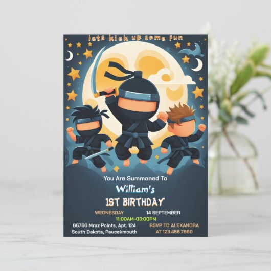 Act War Fight Boy Moon忍者戦士1歳 招待状 (スタンド正面)