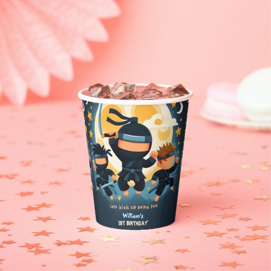 Act War Fight Boy Moon忍者戦士1歳 紙コップ (インサイチュ)