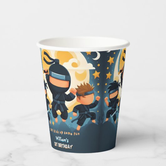 Act War Fight Boy Moon忍者戦士1歳 紙コップ (裏面)