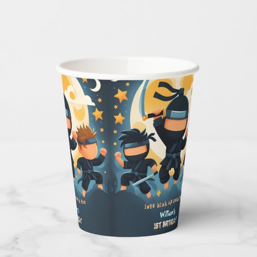 Act War Fight Boy Moon忍者戦士1歳 紙コップ (左)