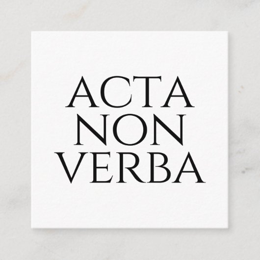 Acta Non Verba エンクロージャーカード (正面)