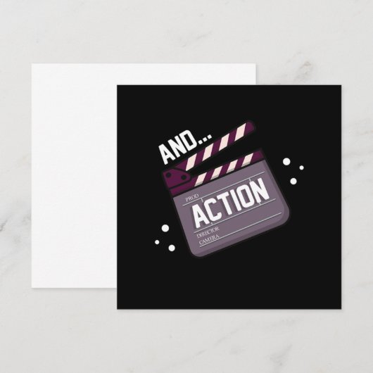 Action Acting Clapperboard Actor Actress Movie Gif 招待状 (正面/裏面)