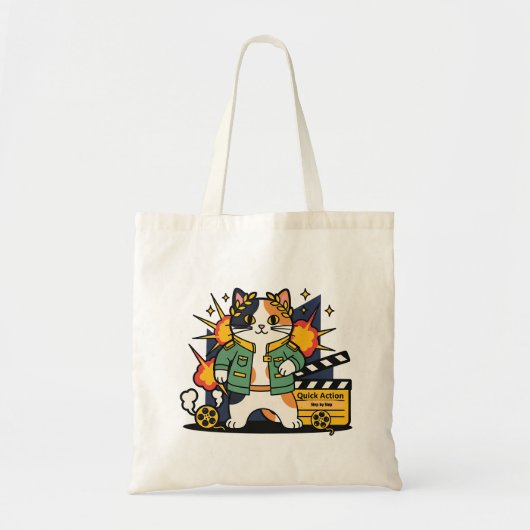 Action Cat Hero on Set - Tote トートバッグ (正面)