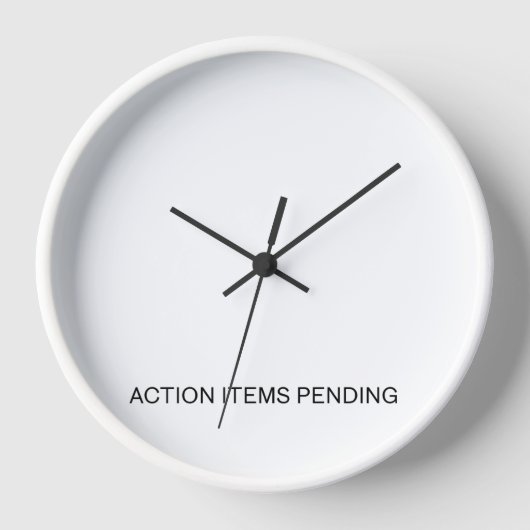 Action Items Pending | Industrial Wall Clock 壁時計 (正面)