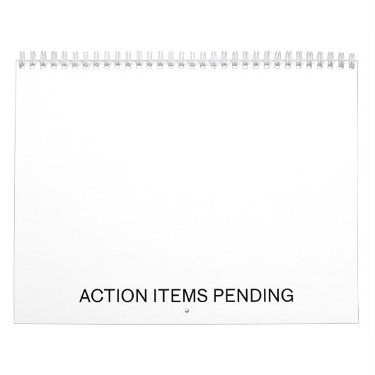 Action Items Pending | Minimalist Yearly Wall  カレンダー (カバー)