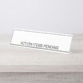 Action Items Pending | Premium Glass Desk Sign デスクネームプレート (正面)