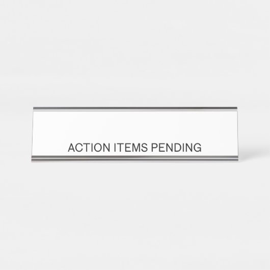 Action Items Pending | Premium Glass Desk Sign デスクネームプレート (正面)