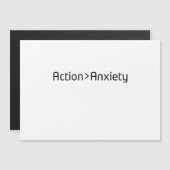 Action Over Anxiety Minimalist Magnetic Card マグネット招待状 (正面/裏面)