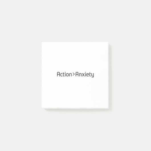 Action Over Anxiety Minimalist Post-It Notes ポストイット (正面)