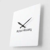 Action Over Anxiety Minimalist Square Clock スクエア壁時計 (傾斜)