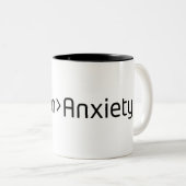 Action Over Anxiety Minimalist Two-Tone Coffee Mug ツートーンマグカップ (正面右)