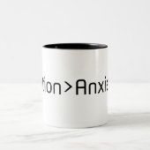Action Over Anxiety Minimalist Two-Tone Coffee Mug ツートーンマグカップ (中央)